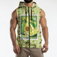 Aloha Hawaii Avocado Sleeveless Zip Hoodie Hawaiian Fruit Stylized Stamp LT14 - Polynesian Pride