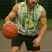 Aloha Hawaii Avocado Sleeveless Zip Hoodie Hawaiian Fruit Stylized Stamp LT14 - Polynesian Pride