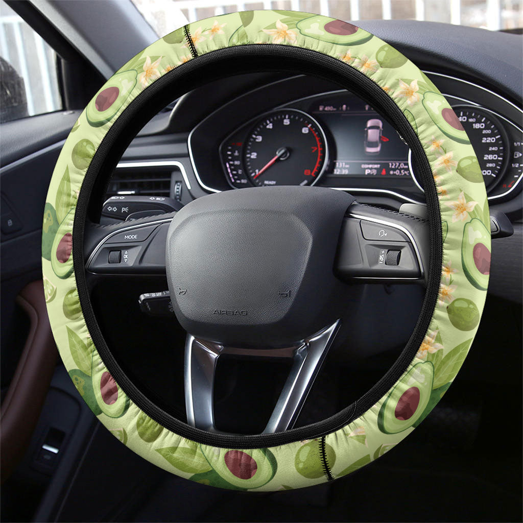 Aloha Hawaii Avocado Steering Wheel Cover Hawaiian Fruit Stylized Stamp LT14 - Polynesian Pride