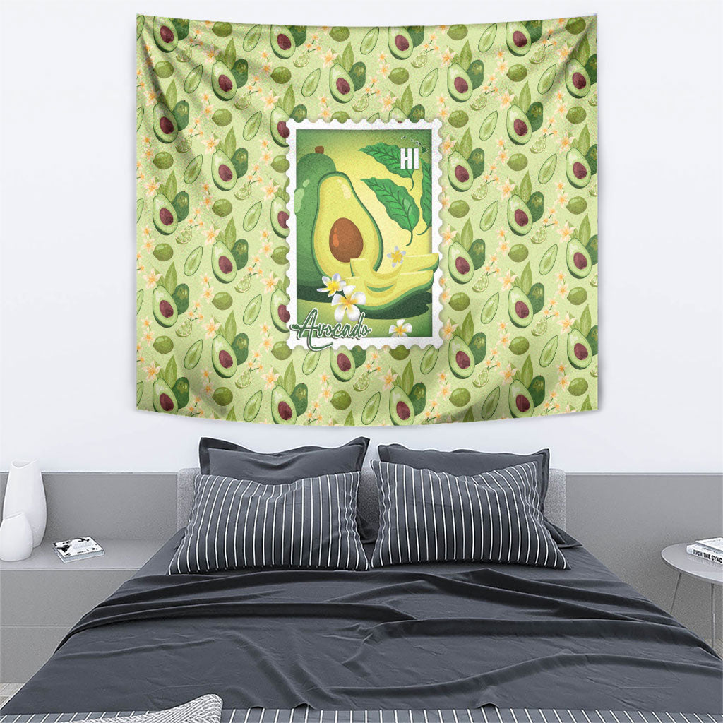 Aloha Hawaii Avocado Tapestry Hawaiian Fruit Stylized Stamp LT14 - Polynesian Pride