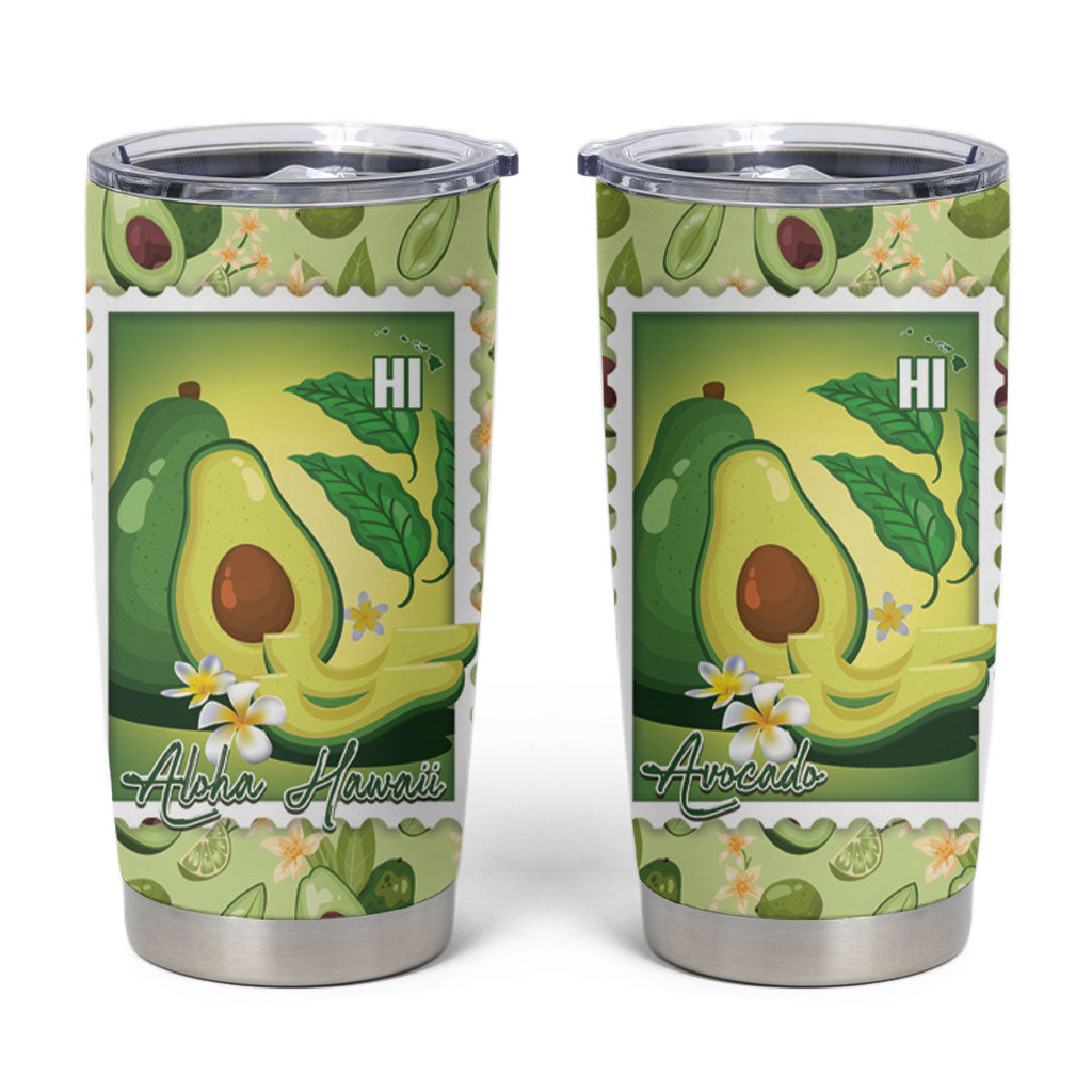 Aloha Hawaii Avocado Tumbler Cup Hawaiian Fruit Stylized Stamp LT14 Green - Polynesian Pride