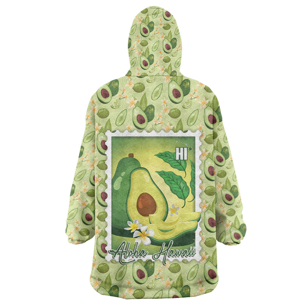 Aloha Hawaii Avocado Wearable Blanket Hoodie Hawaiian Fruit Stylized Stamp LT14 - Polynesian Pride
