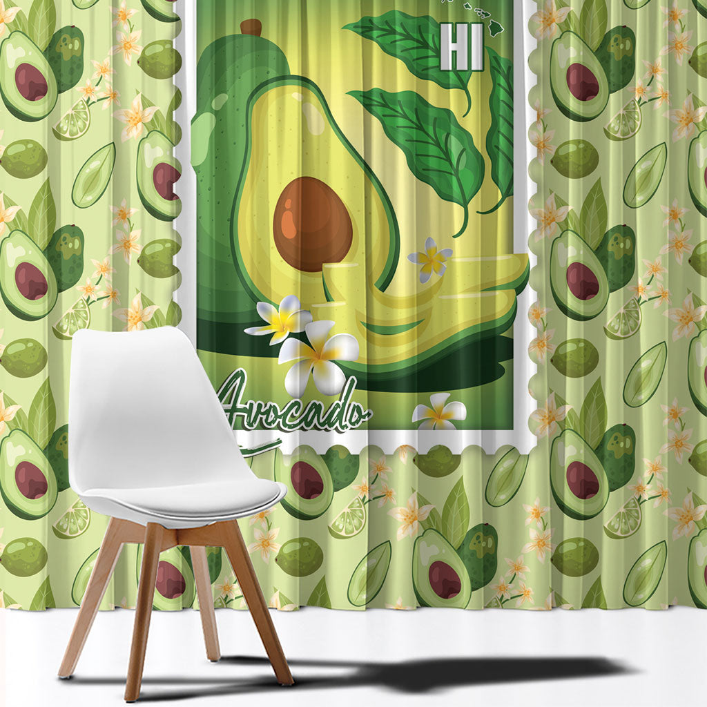 Aloha Hawaii Avocado Window Curtain Hawaiian Fruit Stylized Stamp LT14 - Polynesian Pride