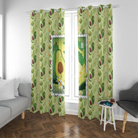 Aloha Hawaii Avocado Window Curtain Hawaiian Fruit Stylized Stamp LT14 With Grommets Green - Polynesian Pride