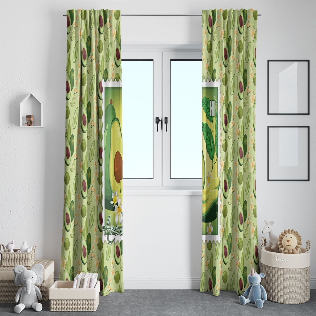 Aloha Hawaii Avocado Window Curtain Hawaiian Fruit Stylized Stamp LT14 - Polynesian Pride