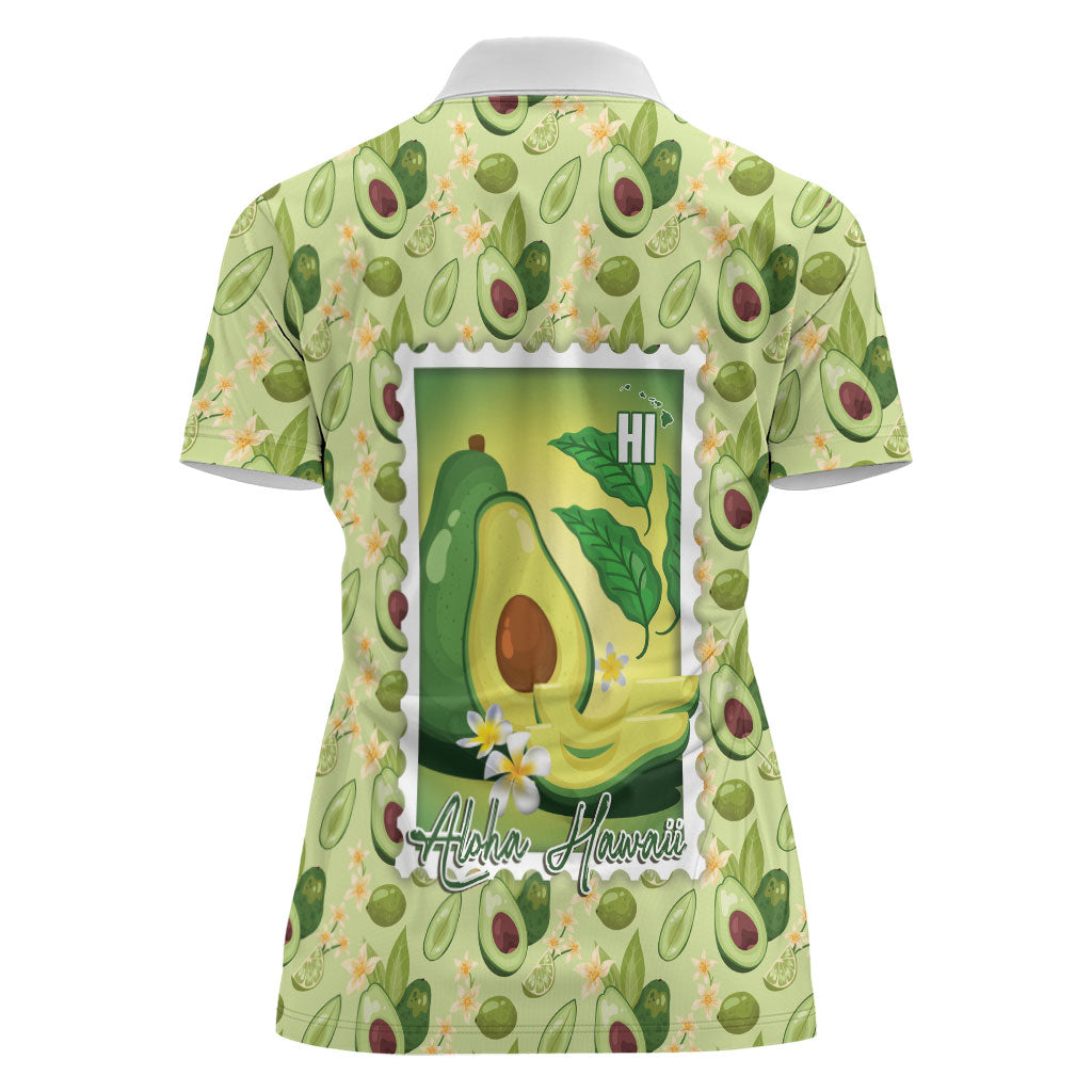 Aloha Hawaii Avocado Women Polo Shirt Hawaiian Fruit Stylized Stamp LT14 - Polynesian Pride