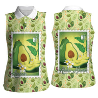 Aloha Hawaii Avocado Women Sleeveless Polo Shirt Hawaiian Fruit Stylized Stamp LT14 - Polynesian Pride