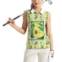 Aloha Hawaii Avocado Women Sleeveless Polo Shirt Hawaiian Fruit Stylized Stamp LT14 - Polynesian Pride