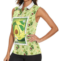 Aloha Hawaii Avocado Women Sleeveless Polo Shirt Hawaiian Fruit Stylized Stamp LT14 - Polynesian Pride