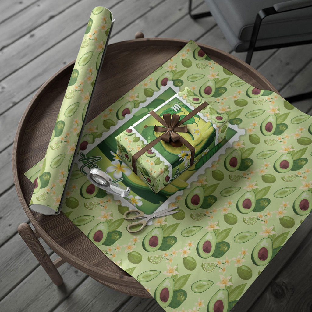 Aloha Hawaii Avocado Wrapping Paper Hawaiian Fruit Stylized Stamp LT14 - Polynesian Pride