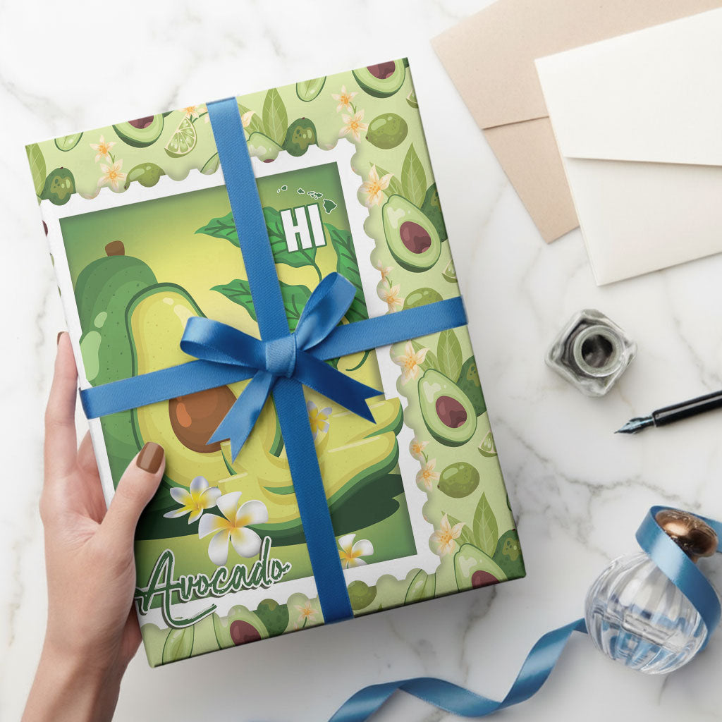 Aloha Hawaii Avocado Wrapping Paper Hawaiian Fruit Stylized Stamp LT14 - Polynesian Pride