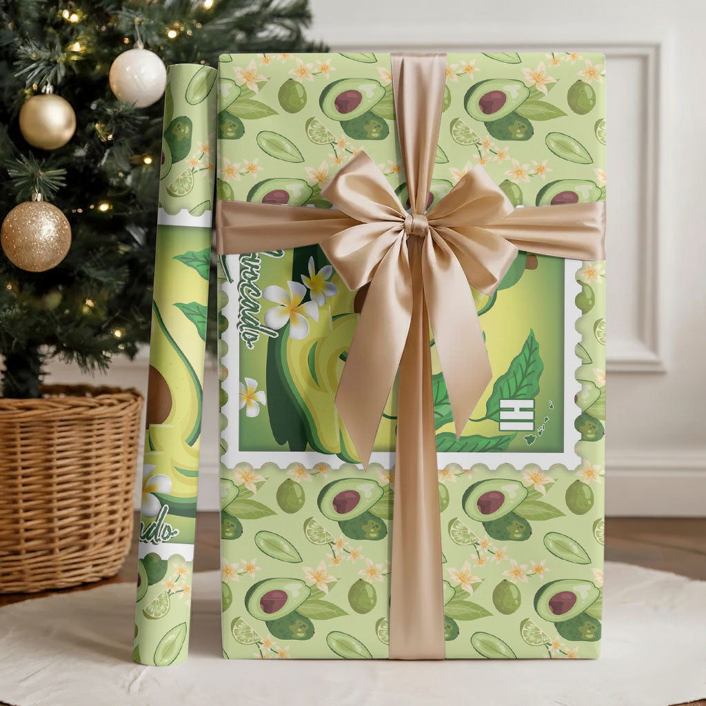 Aloha Hawaii Avocado Wrapping Paper Hawaiian Fruit Stylized Stamp LT14 - Polynesian Pride