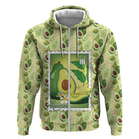 Aloha Hawaii Avocado Zip Hoodie Hawaiian Fruit Stylized Stamp LT14 Zip Hoodie Green - Polynesian Pride
