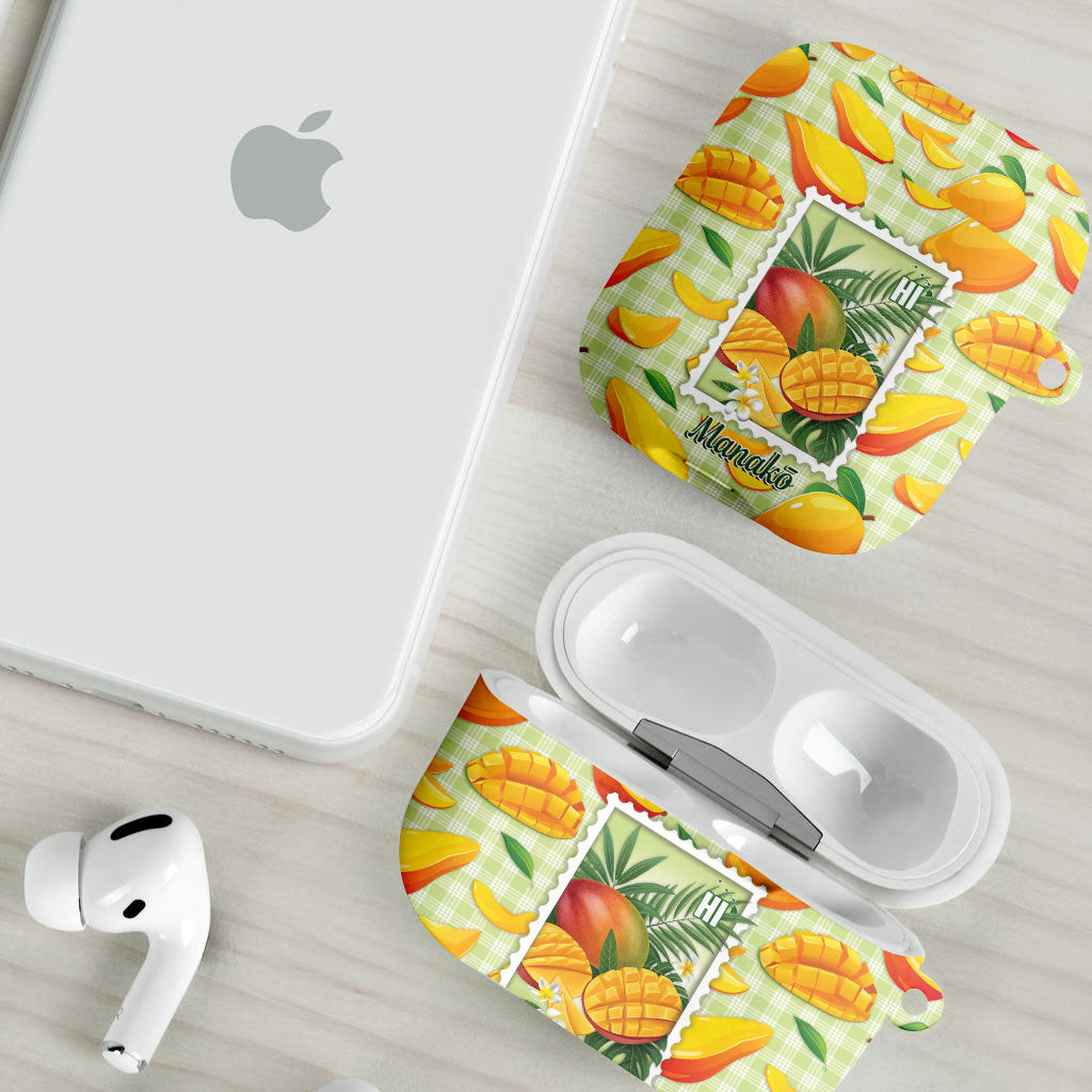 Aloha Hawaii Manako Palaka Motifs AirPods Case Hawaiian Mango Stylized Stamp LT14 - Polynesian Pride