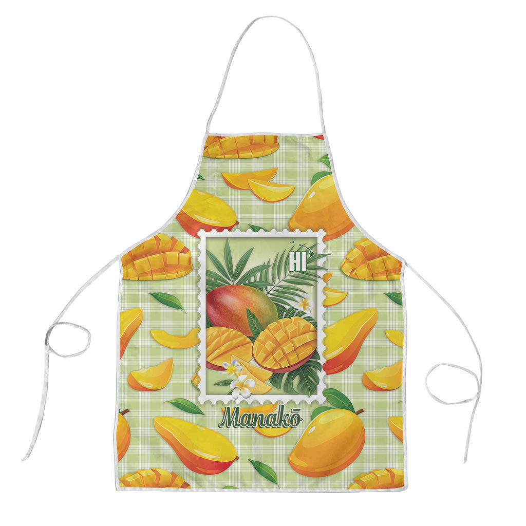 Aloha Hawaii Manako Palaka Motifs Apron Hawaiian Mango Stylized Stamp LT14 Yellow - Polynesian Pride