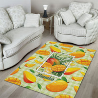 Aloha Hawaii Manako Palaka Motifs Area Rug Hawaiian Mango Stylized Stamp LT14 - Polynesian Pride