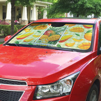 Aloha Hawaii Manako Palaka Motifs Auto Sun Shade Hawaiian Mango Stylized Stamp LT14 - Polynesian Pride