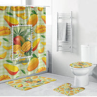 Aloha Hawaii Manako Palaka Motifs Bathroom Set Hawaiian Mango Stylized Stamp LT14 Bathroom Set (4 pcs) Yellow - Polynesian Pride