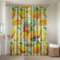 Aloha Hawaii Manako Palaka Motifs Bathroom Set Hawaiian Mango Stylized Stamp LT14 Shower Curtain Only Yellow - Polynesian Pride