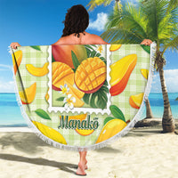 Aloha Hawaii Manako Palaka Motifs Beach Blanket Hawaiian Mango Stylized Stamp LT14 - Polynesian Pride