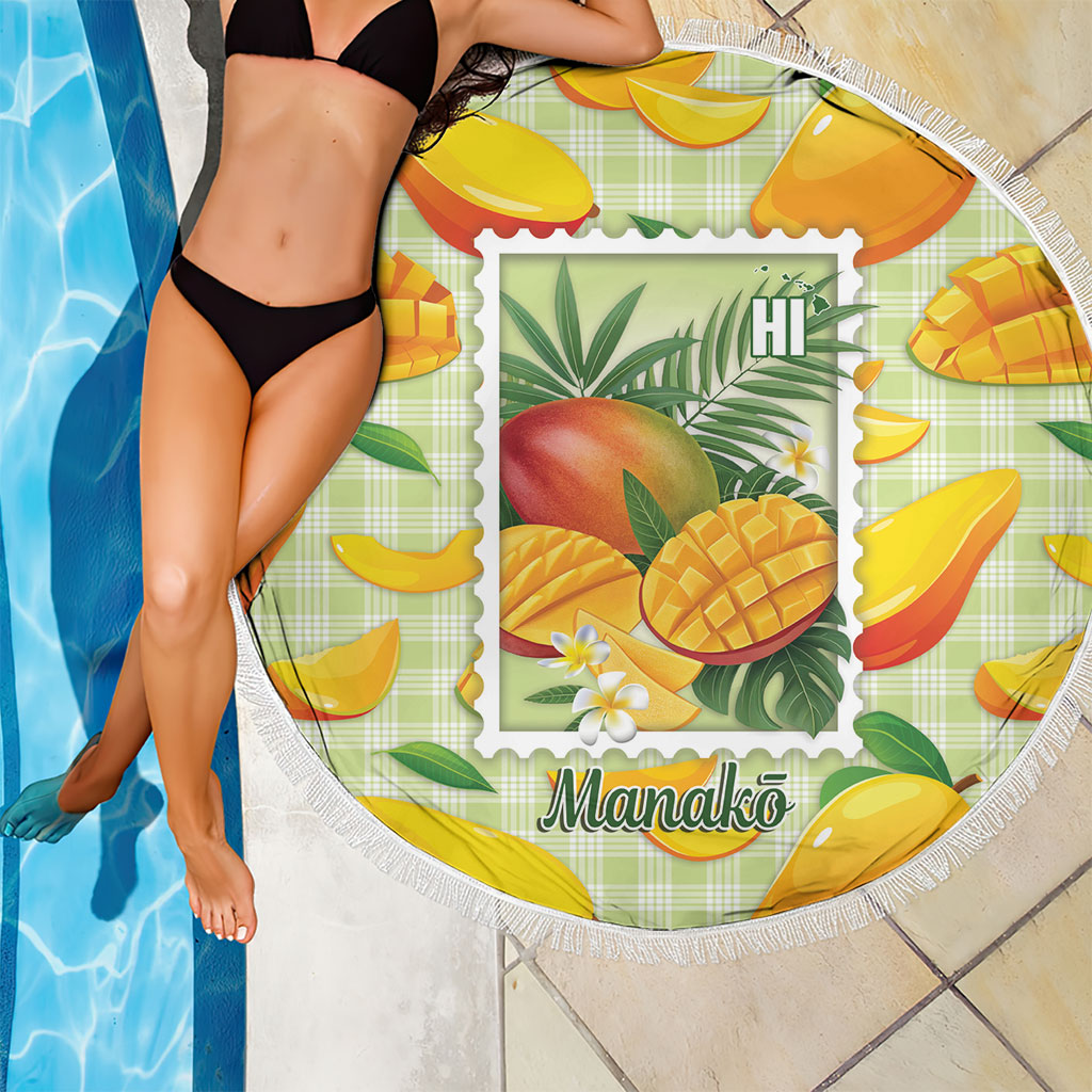 Aloha Hawaii Manako Palaka Motifs Beach Blanket Hawaiian Mango Stylized Stamp LT14 - Polynesian Pride