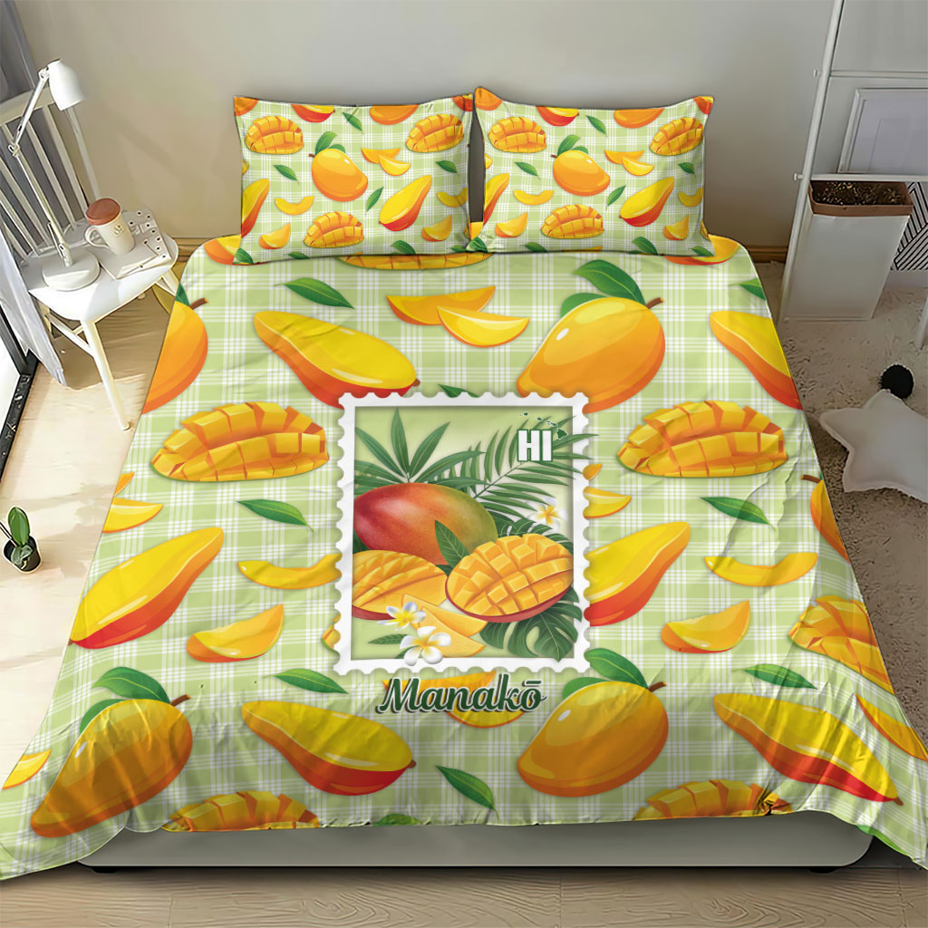 Aloha Hawaii Manako Palaka Motifs Bedding Set Hawaiian Mango Stylized Stamp LT14 - Polynesian Pride