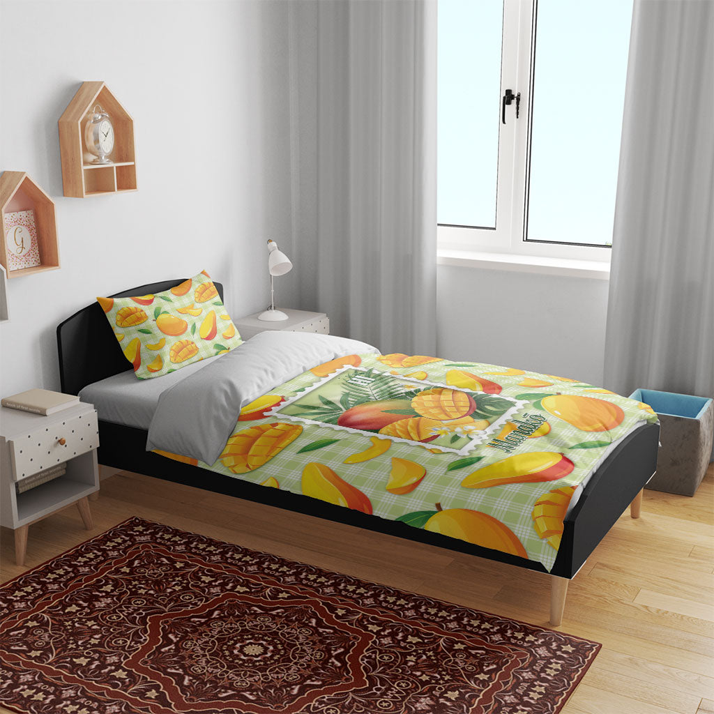 Aloha Hawaii Manako Palaka Motifs Bedding Set Hawaiian Mango Stylized Stamp LT14 - Polynesian Pride