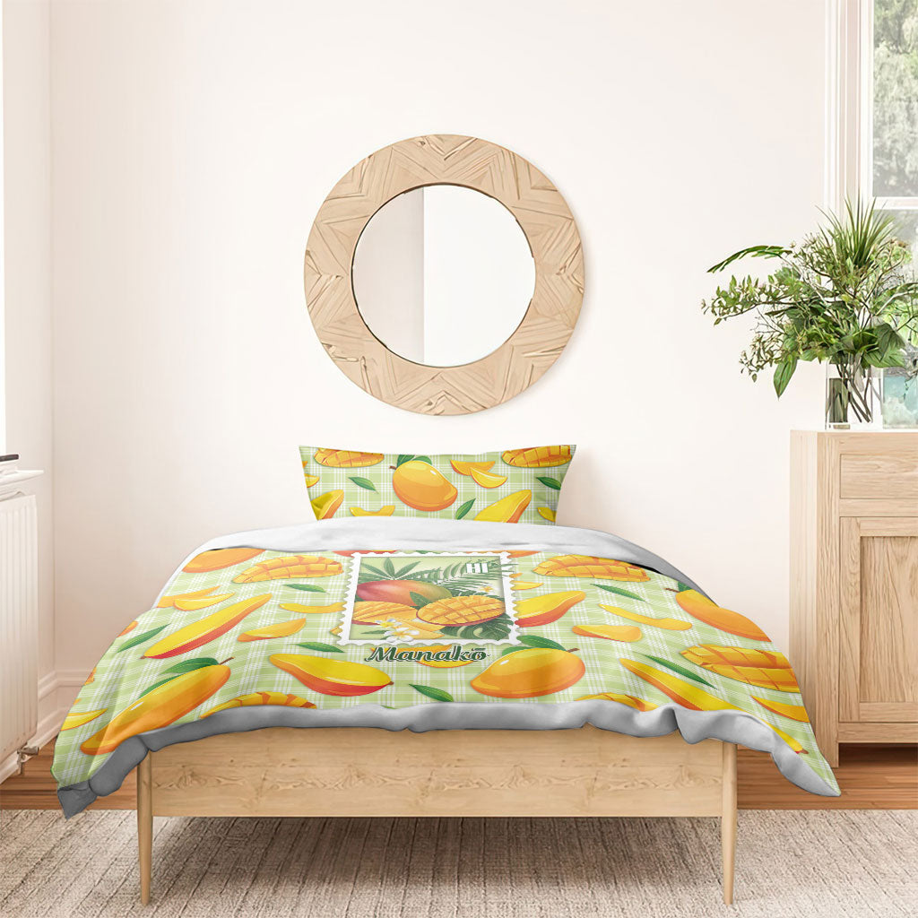Aloha Hawaii Manako Palaka Motifs Bedding Set Hawaiian Mango Stylized Stamp LT14 - Polynesian Pride