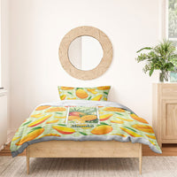 Aloha Hawaii Manako Palaka Motifs Bedding Set Hawaiian Mango Stylized Stamp LT14 - Polynesian Pride