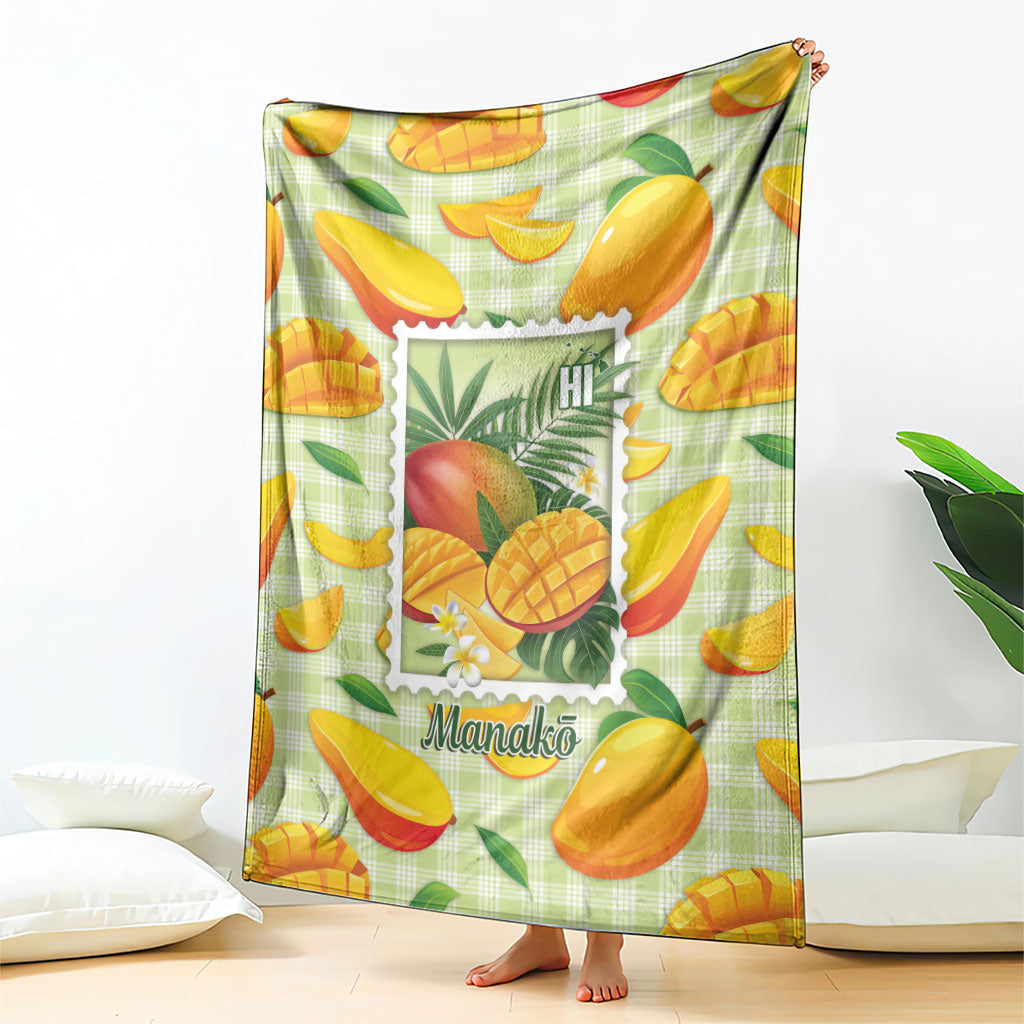 Aloha Hawaii Manako Palaka Motifs Blanket Hawaiian Mango Stylized Stamp LT14 - Polynesian Pride