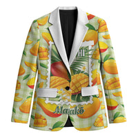 Aloha Hawaii Manako Palaka Motifs Blazer Hawaiian Mango Stylized Stamp LT14 Unisex Yellow - Polynesian Pride