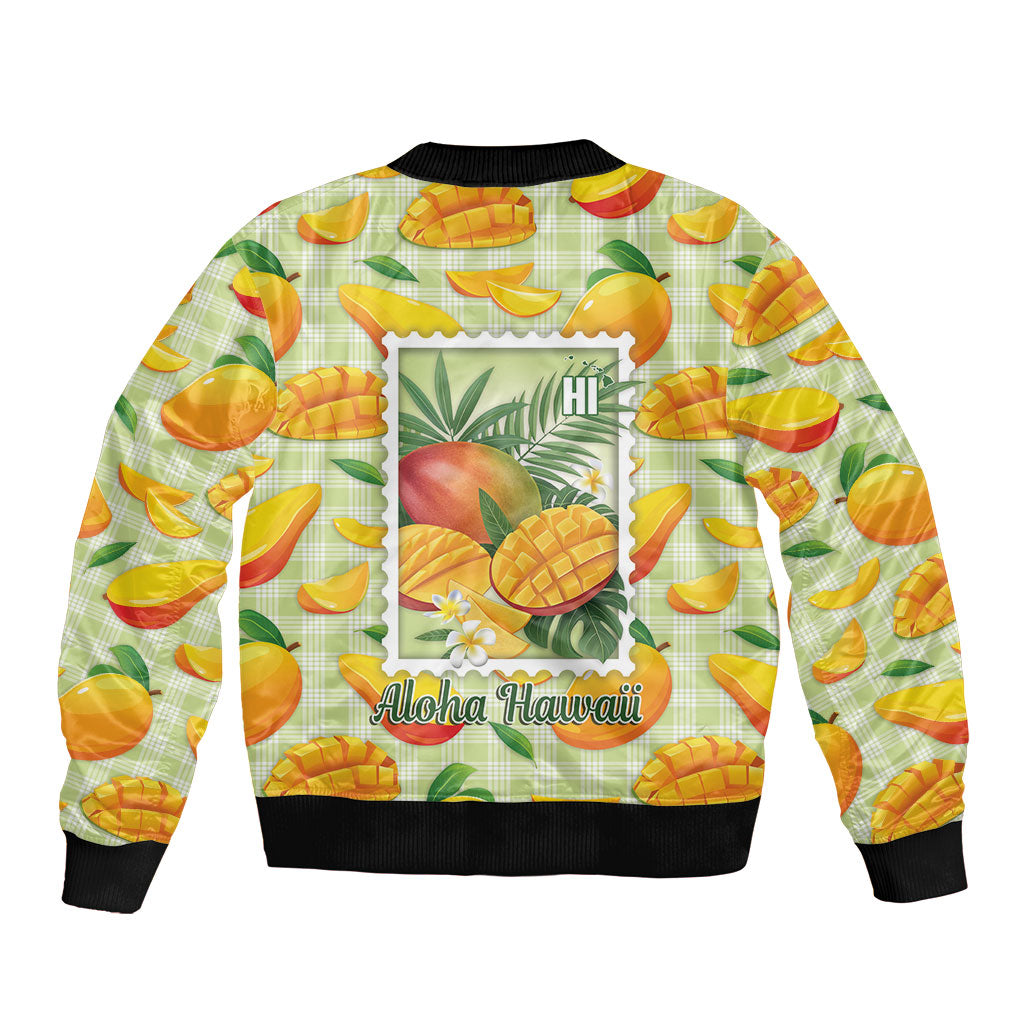 Aloha Hawaii Manako Palaka Motifs Bomber Jacket Hawaiian Mango Stylized Stamp LT14 - Polynesian Pride