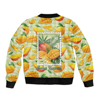 Aloha Hawaii Manako Palaka Motifs Bomber Jacket Hawaiian Mango Stylized Stamp LT14 - Polynesian Pride