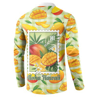 Aloha Hawaii Manako Palaka Motifs Button Sweatshirt Hawaiian Mango Stylized Stamp LT14 - Polynesian Pride