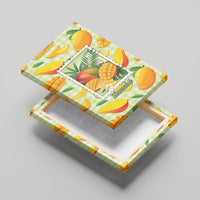 Aloha Hawaii Manako Palaka Motifs Canvas Wall Art Hawaiian Mango Stylized Stamp LT14 - Polynesian Pride