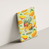 Aloha Hawaii Manako Palaka Motifs Canvas Wall Art Hawaiian Mango Stylized Stamp LT14 - Polynesian Pride
