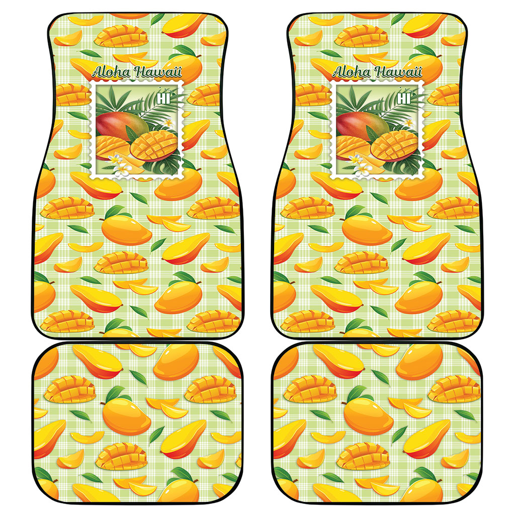Aloha Hawaii Manako Palaka Motifs Car Mats Hawaiian Mango Stylized Stamp LT14 - Polynesian Pride