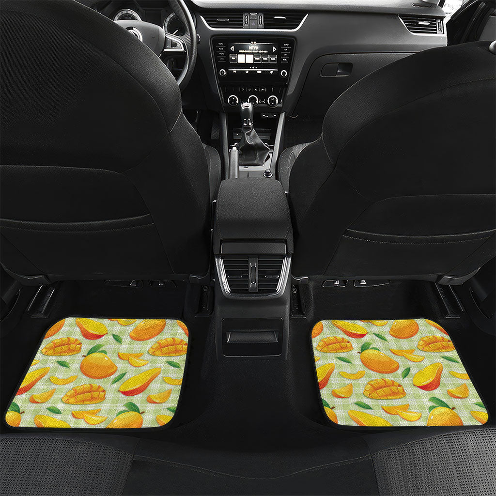 Aloha Hawaii Manako Palaka Motifs Car Mats Hawaiian Mango Stylized Stamp LT14 Set 2pcs - Back Yellow - Polynesian Pride