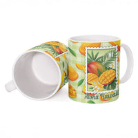 Aloha Hawaii Manako Palaka Motifs Ceramic Mug Hawaiian Mango Stylized Stamp LT14 - Polynesian Pride