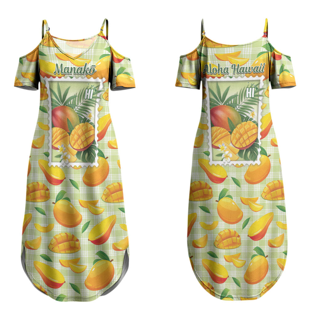 Aloha Hawaii Manako Palaka Motifs Couples Matching Summer Maxi Dress and Hawaiian Shirt Hawaiian Mango Stylized Stamp LT14 - Polynesian Pride