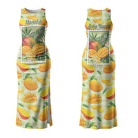 Aloha Hawaii Manako Palaka Motifs Couples Matching Tank Maxi Dress and Hawaiian Shirt Hawaiian Mango Stylized Stamp LT14 - Polynesian Pride