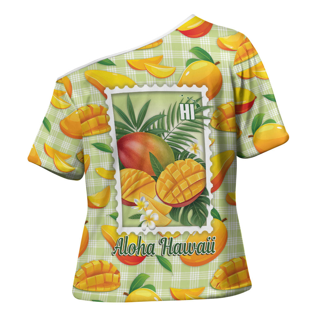 Aloha Hawaii Manako Palaka Motifs Cross Shoulder Shirt Hawaiian Mango Stylized Stamp LT14 - Polynesian Pride