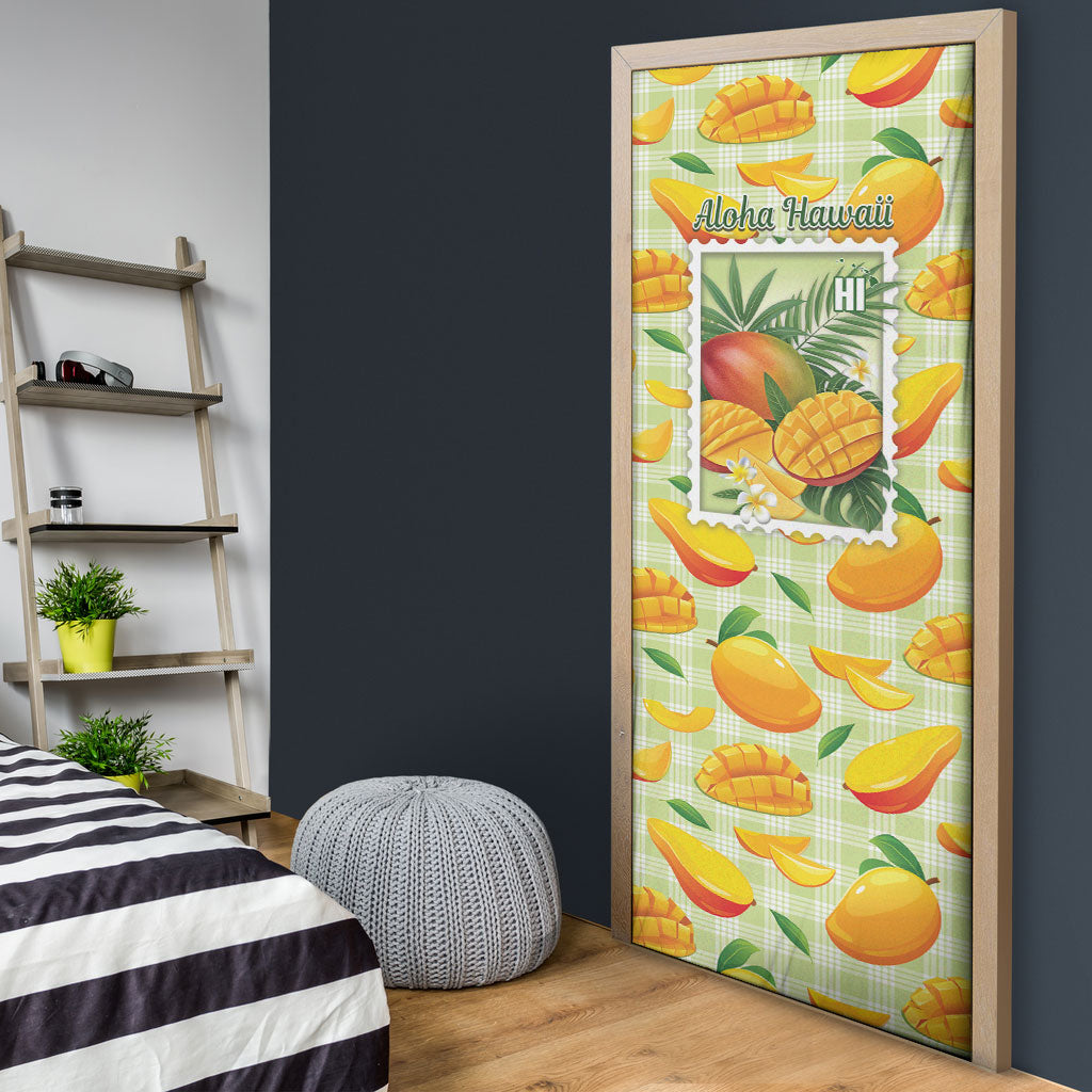 Aloha Hawaii Manako Palaka Motifs Door Cover Hawaiian Mango Stylized Stamp LT14 - Polynesian Pride