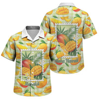 Aloha Hawaii Manako Palaka Motifs Family Matching Summer Maxi Dress and Hawaiian Shirt Hawaiian Mango Stylized Stamp LT14 Son's Shirt Yellow - Polynesian Pride