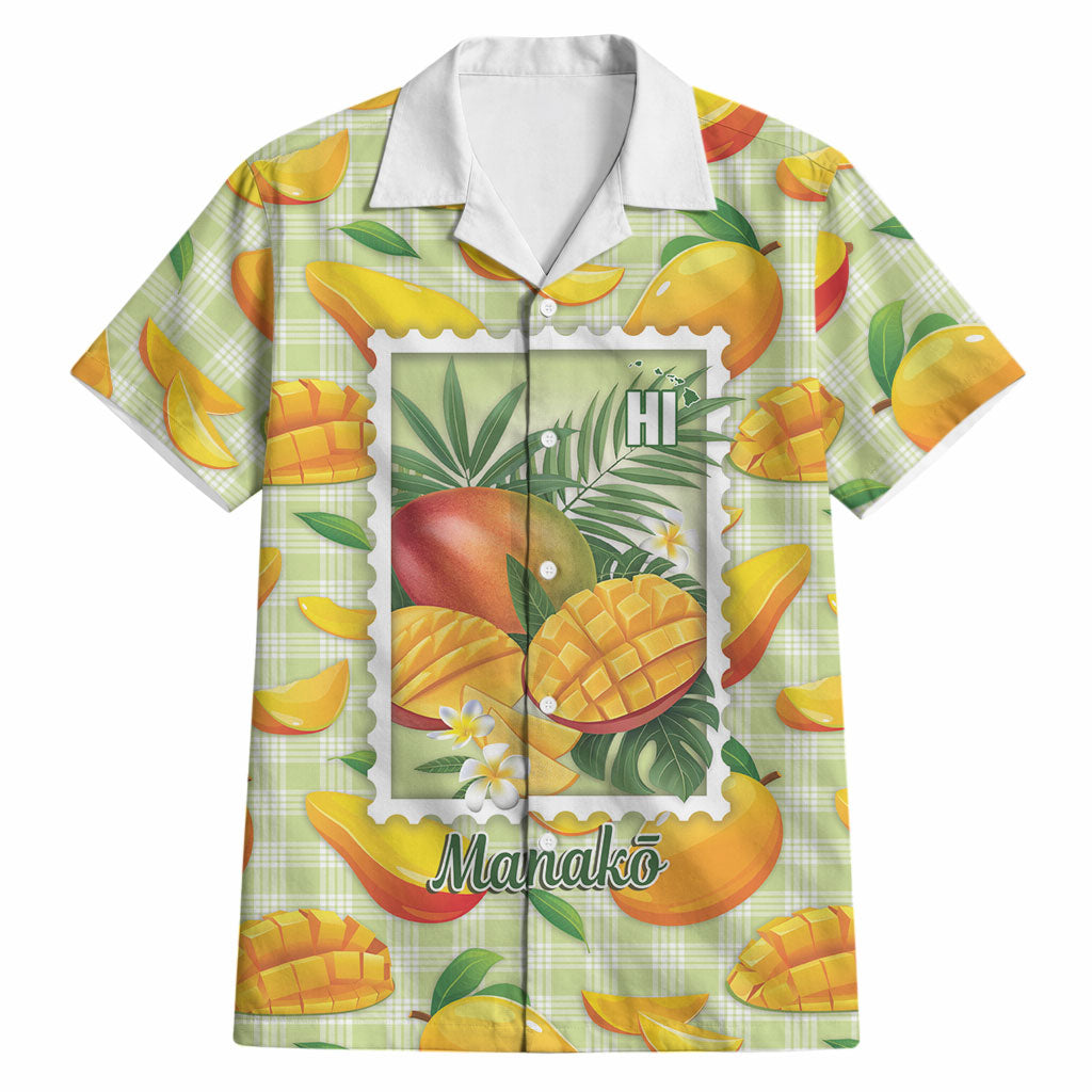 Aloha Hawaii Manako Palaka Motifs Hawaiian Shirt Hawaiian Mango Stylized Stamp LT14 Yellow - Polynesian Pride