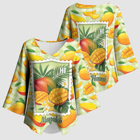 Aloha Hawaii Manako Palaka Motifs Kimono Sleeve Blouse Hawaiian Mango Stylized Stamp LT14 - Polynesian Pride