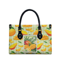 Aloha Hawaii Manako Palaka Motifs Leather Bag Hawaiian Mango Stylized Stamp LT14 - Polynesian Pride