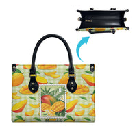 Aloha Hawaii Manako Palaka Motifs Leather Bag Hawaiian Mango Stylized Stamp LT14 - Polynesian Pride