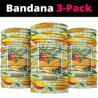 Aloha Hawaii Manako Palaka Motifs Neck Gaiter Hawaiian Mango Stylized Stamp LT14 package One Size: 25*50cm Yellow - Polynesian Pride
