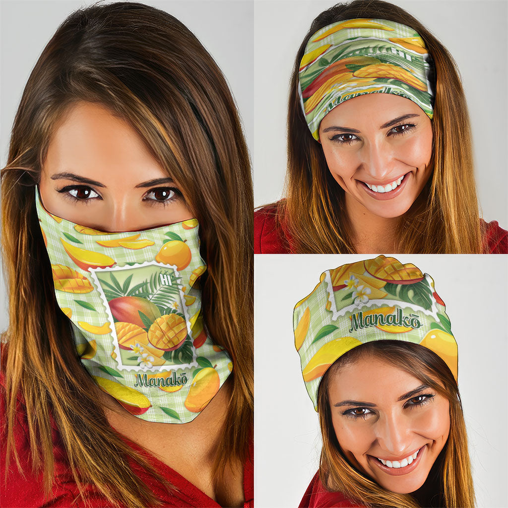 Aloha Hawaii Manako Palaka Motifs Neck Gaiter Hawaiian Mango Stylized Stamp LT14 - Polynesian Pride